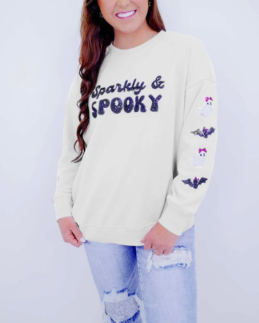 Women's Sparkly & Spooky Sequin Sweatshirt (Buy 2 Get Free Shipping)