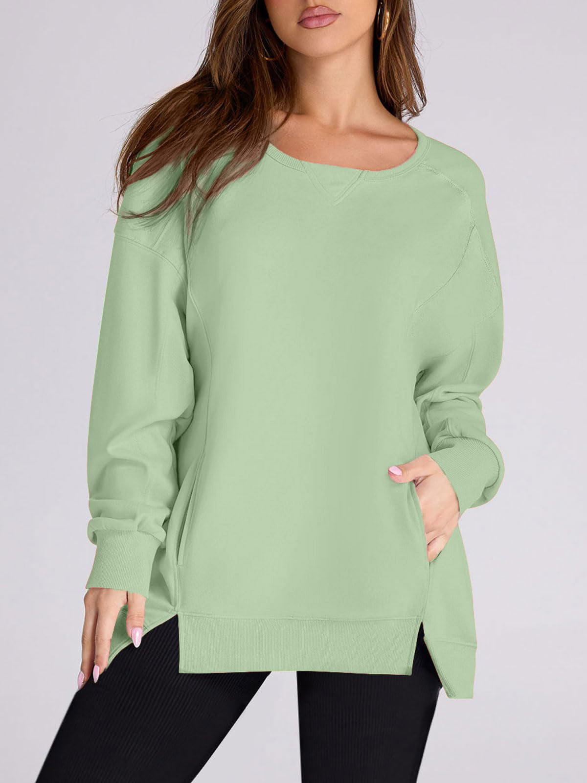 Women's High-Low Side Slit Pullover Sweatshirt with Pockets (Buy 2, Get Free Shipping)