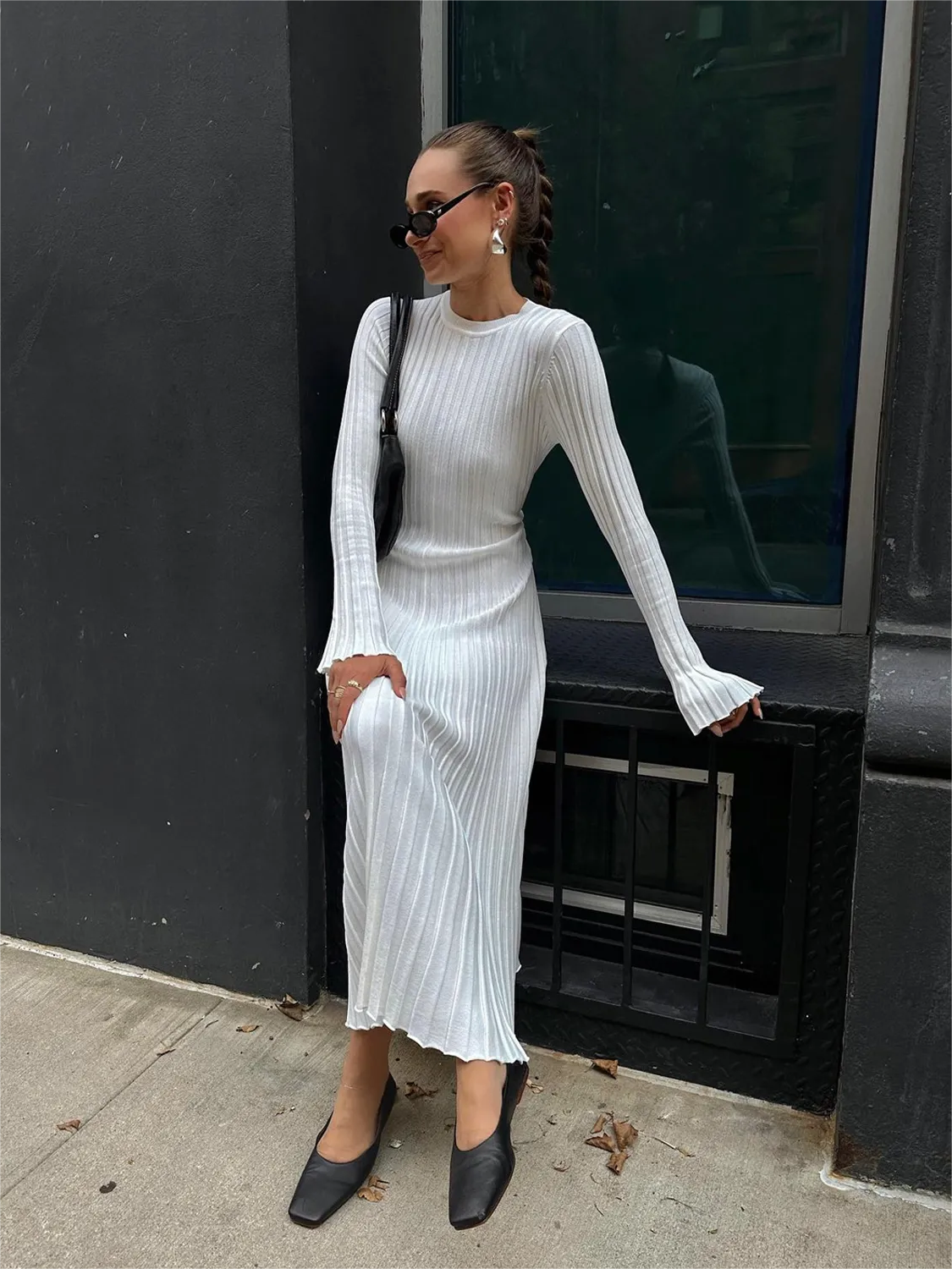Autumn New Long-Sleeved Knit Midi Dress (Buy 2, Get Free Shipping)