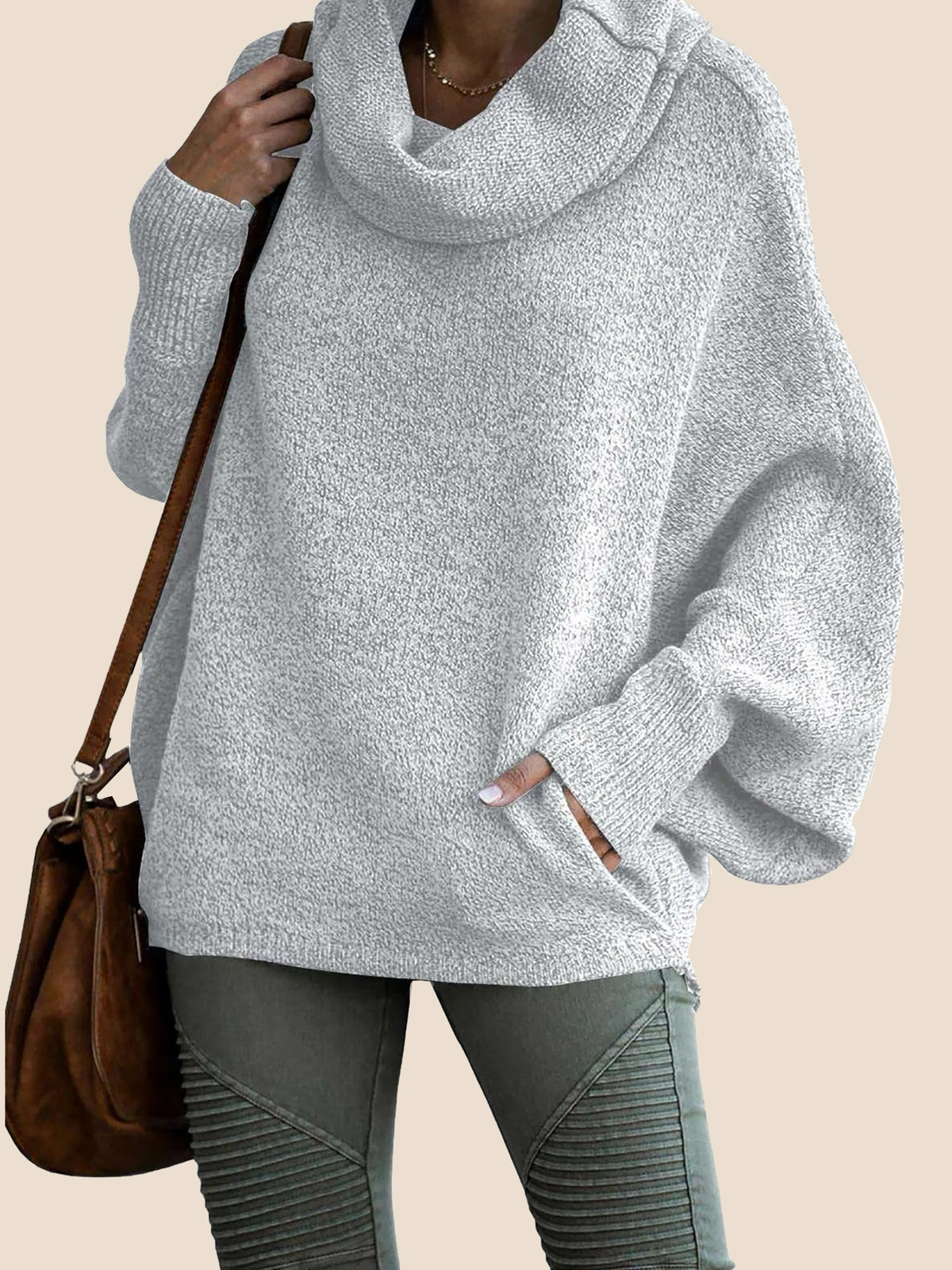 Women's Cowl Neck Pullover Sweaters with Pockets (Buy 2 Get Free Shipping)