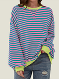 Women's Oversized Striped Long Sleeve Pullover (Buy 2 Get Free Shipping)