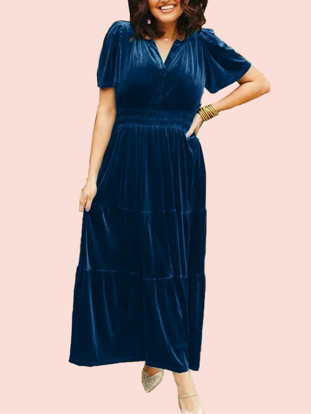 Women's Velvet Tiered Maxi Dress (Buy 2, Get Free Shipping)