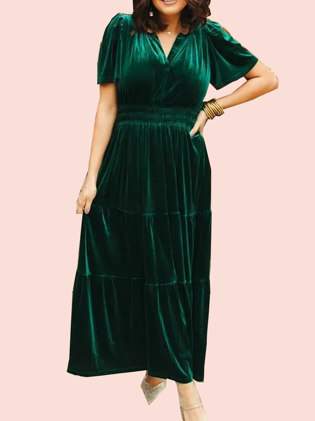 Women's Velvet Tiered Maxi Dress (Buy 2, Get Free Shipping)