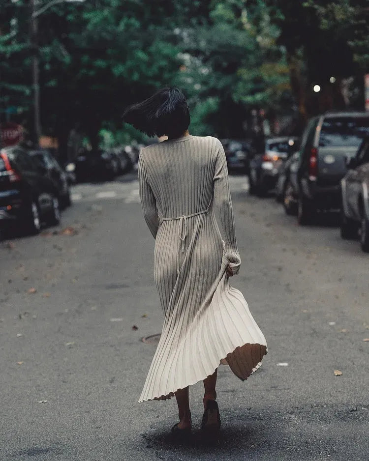 Autumn New Long-Sleeved Knit Midi Dress (Buy 2, Get Free Shipping)