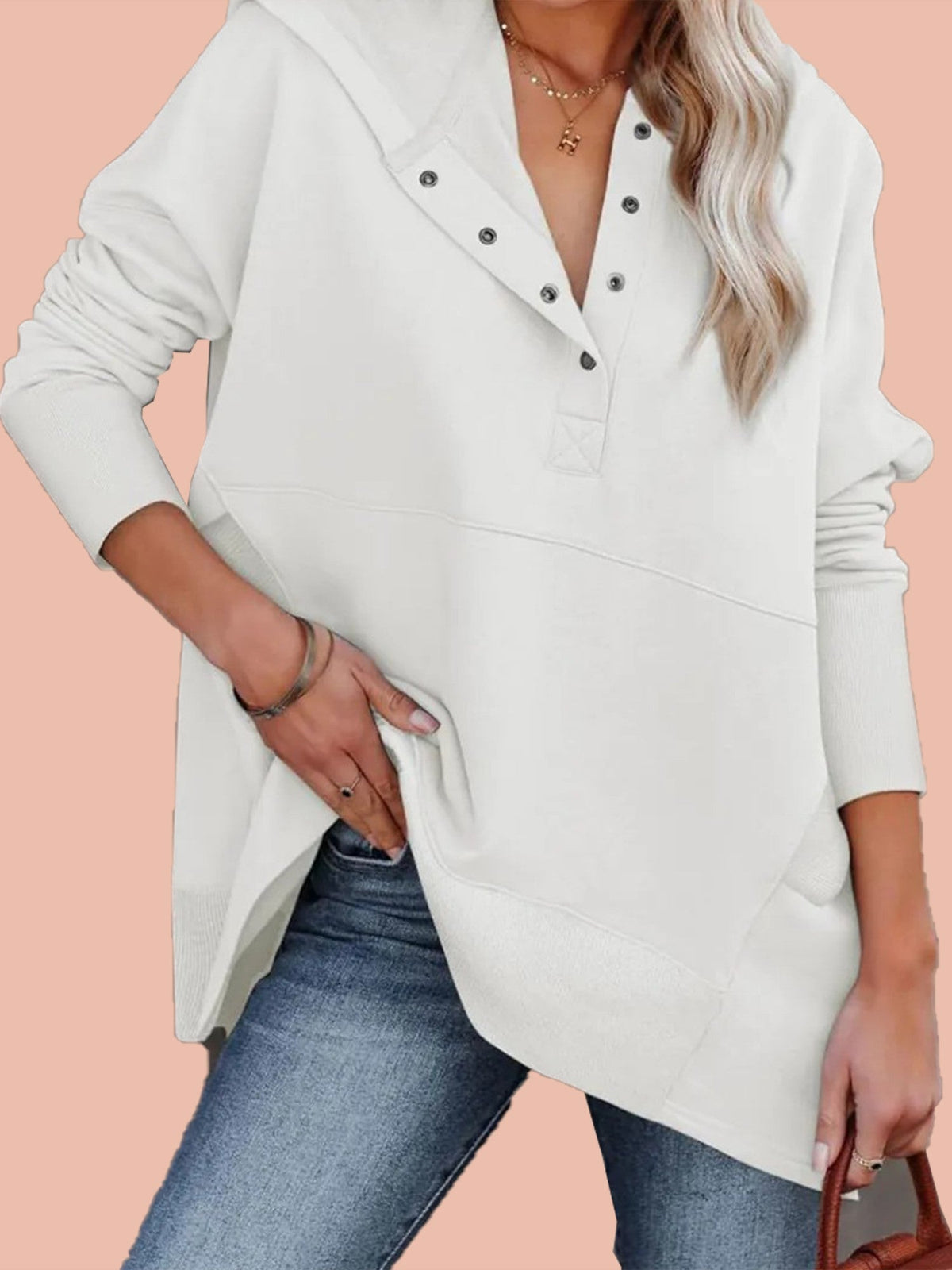 Women's Oversized Half-Button Hoodie (Buy 2, Get Free Shipping)