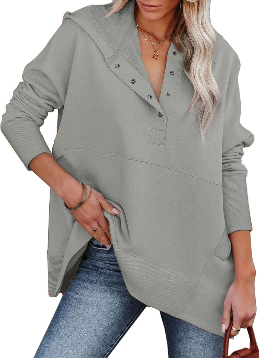 Women's Oversized Half-Button Hoodie (Buy 2, Get Free Shipping)