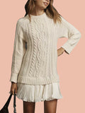 Women's Crewneck Cable Knit Sweater Mini Dress (Free Shipping on Orders of 2+)