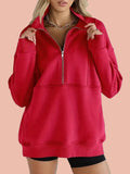 Women's Half Zip Oversized Sweatshirt with Pockets (Buy 2, Get Free Shipping)