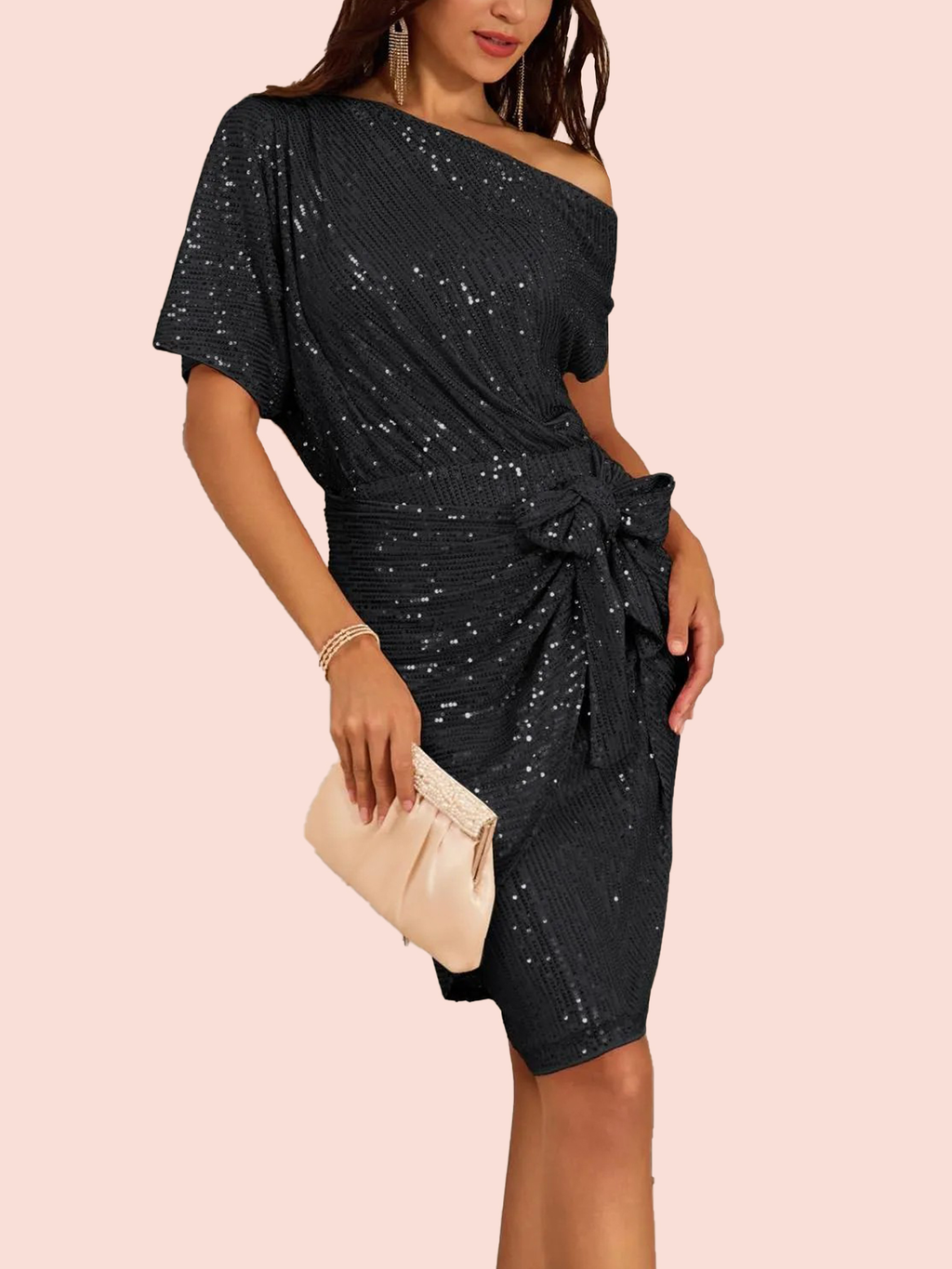 Women's Off-Shoulder Sequin Bodycon Dress (Buy 2, Get Free Shipping)