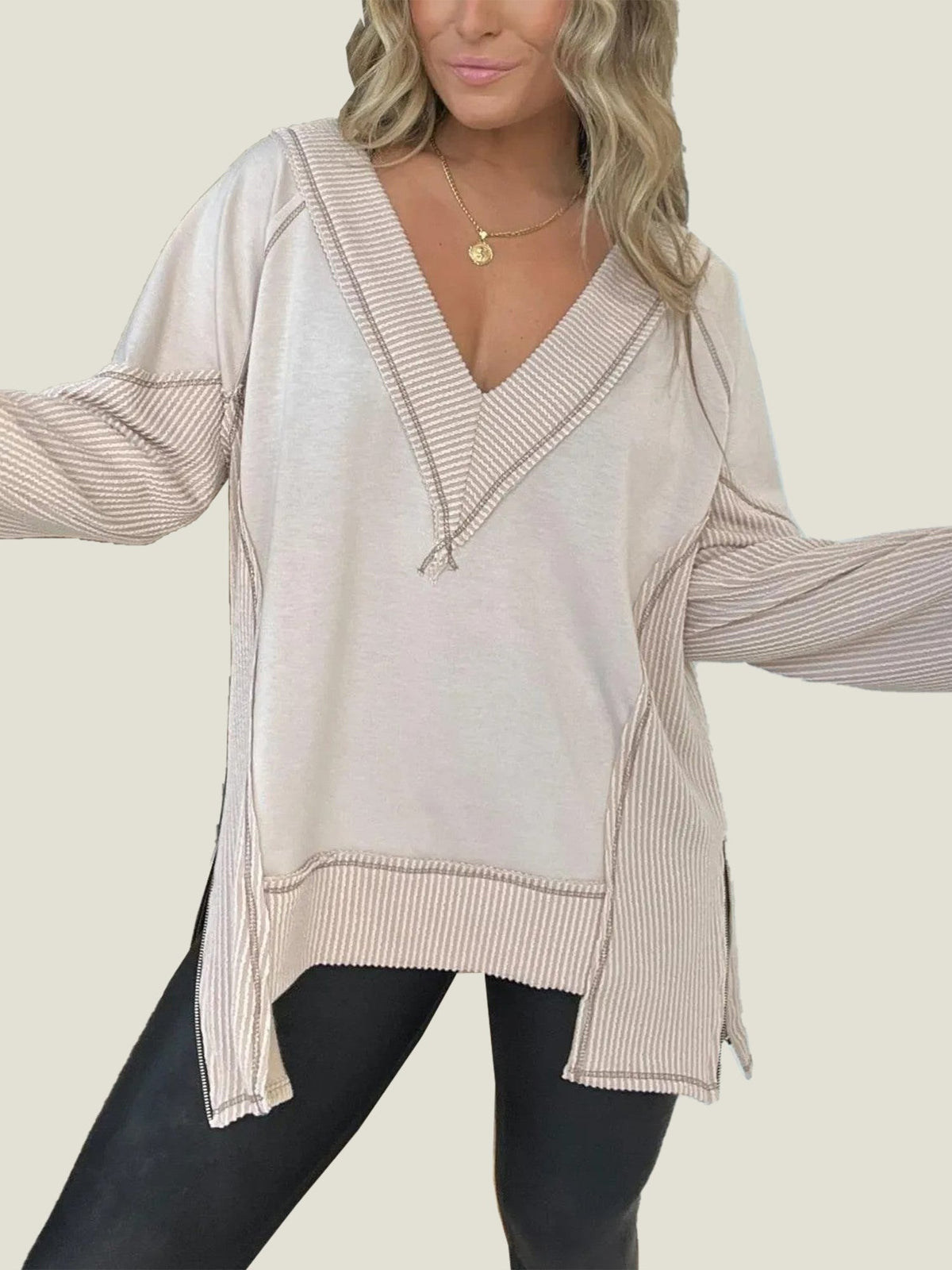 Women's V-Neck Loose Long Sleeve Top (Buy 2 Get Free Shipping)