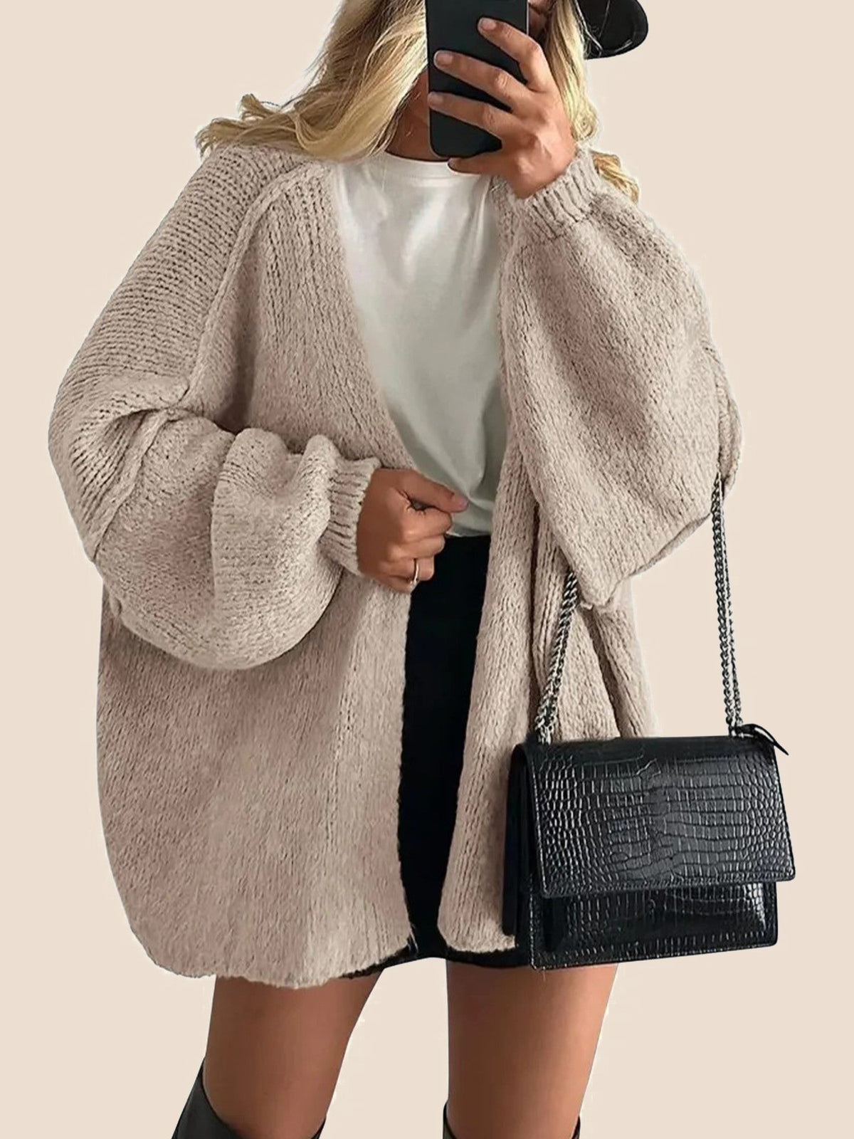 Women's Oversized Lantern Sleeve Sweater Cardigan (Free Shipping on Orders of 2+)
