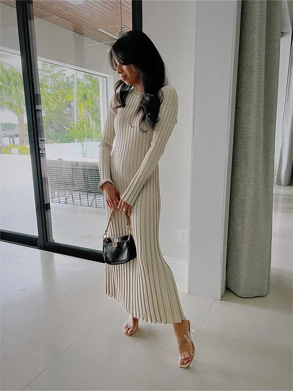Autumn New Long-Sleeved Knit Midi Dress (Buy 2, Get Free Shipping)