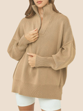 Women's Oversized Quarter Zip Pullover Sweater (Buy 2, Get Free Shipping)