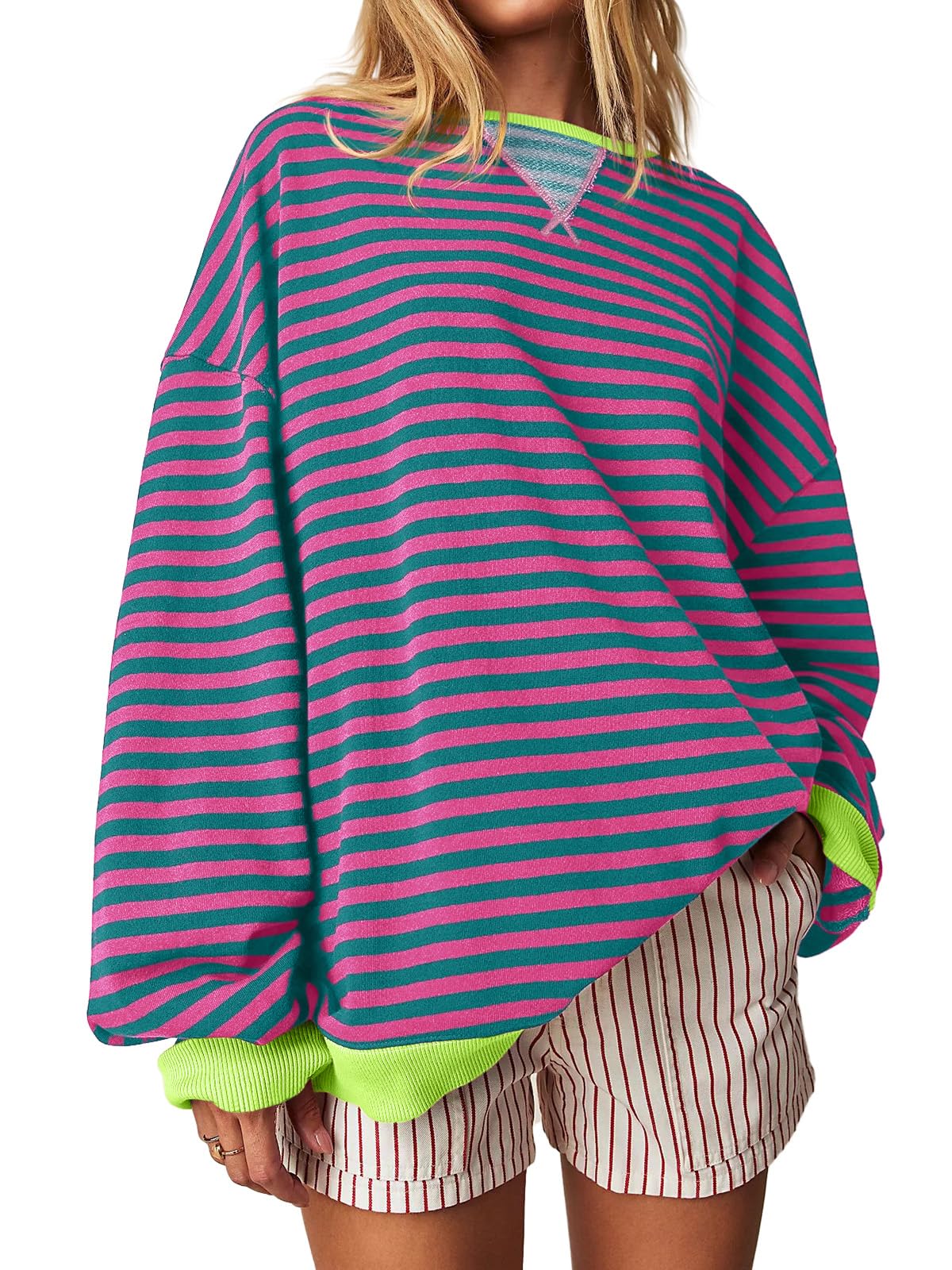 Women's Striped Oversized Sweatshirt (Free Shipping on Orders of 2+)