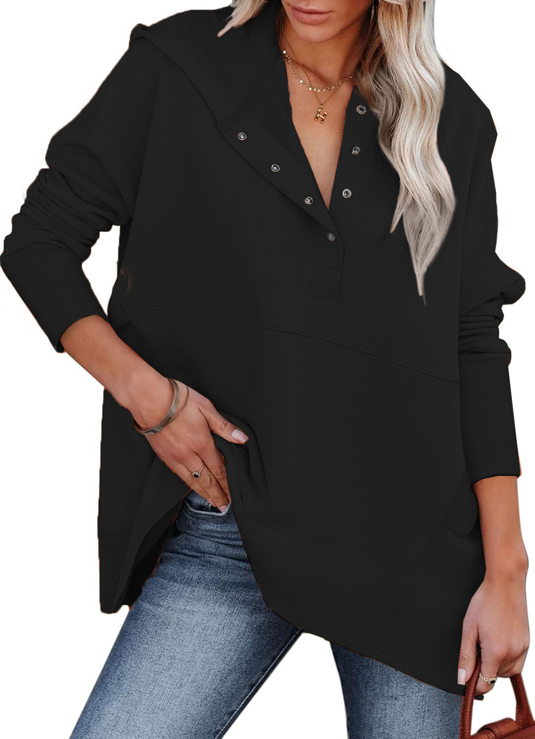 Women's Oversized Half-Button Hoodie (Buy 2, Get Free Shipping)