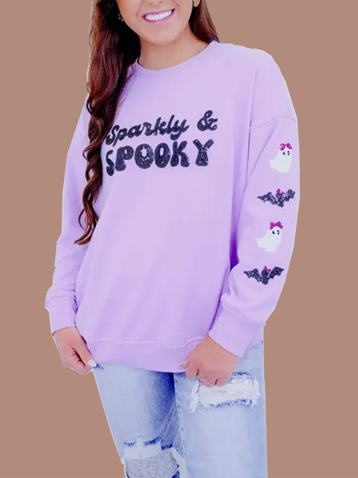 Women's Sparkly & Spooky Sequin Sweatshirt (Buy 2 Get Free Shipping)