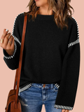 Women's Contrast Cable Knit Pullover Sweater (Buy 2, Get Free Shipping)