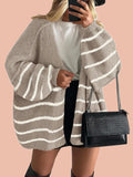 Women's Oversized Balloon Sleeve Striped Cardigan (Free Shipping on Orders of 2+)
