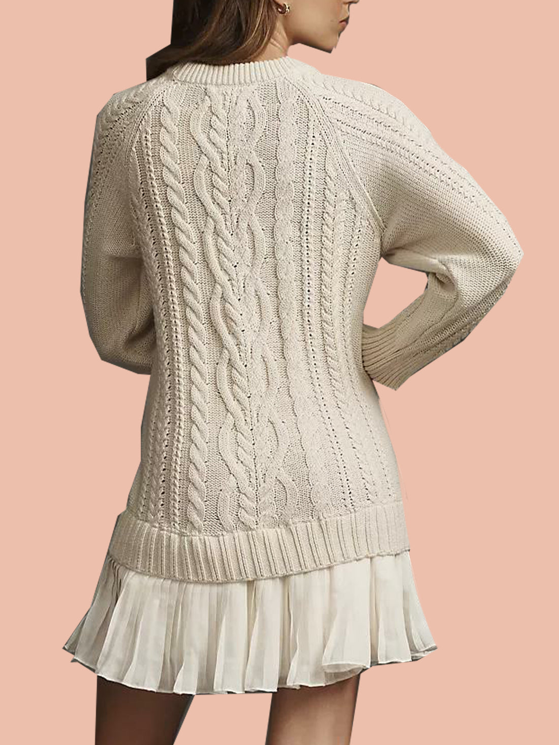 Women's Crewneck Cable Knit Sweater Mini Dress (Free Shipping on Orders of 2+)