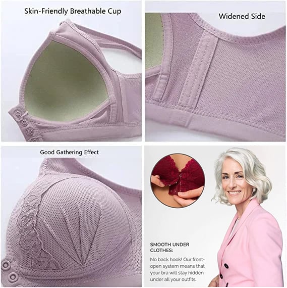 💕BUY 1 GET 2 FREE💕-2024 Front-Closure Breathable Skin-Friendly Cotton Bra