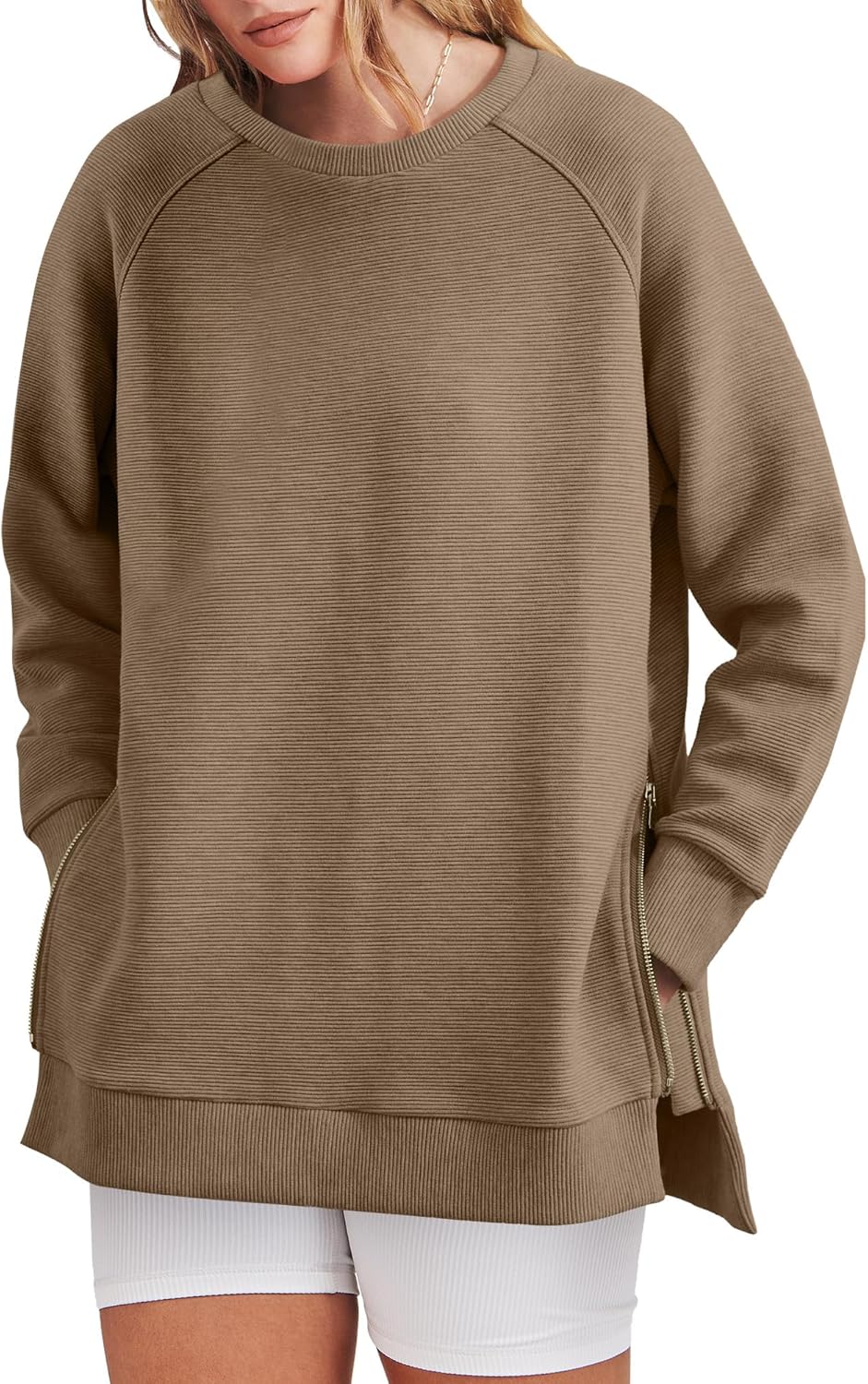 Women's Side Zipper Oversized Sweatshirt (Buy 2 Get Free Shipping)
