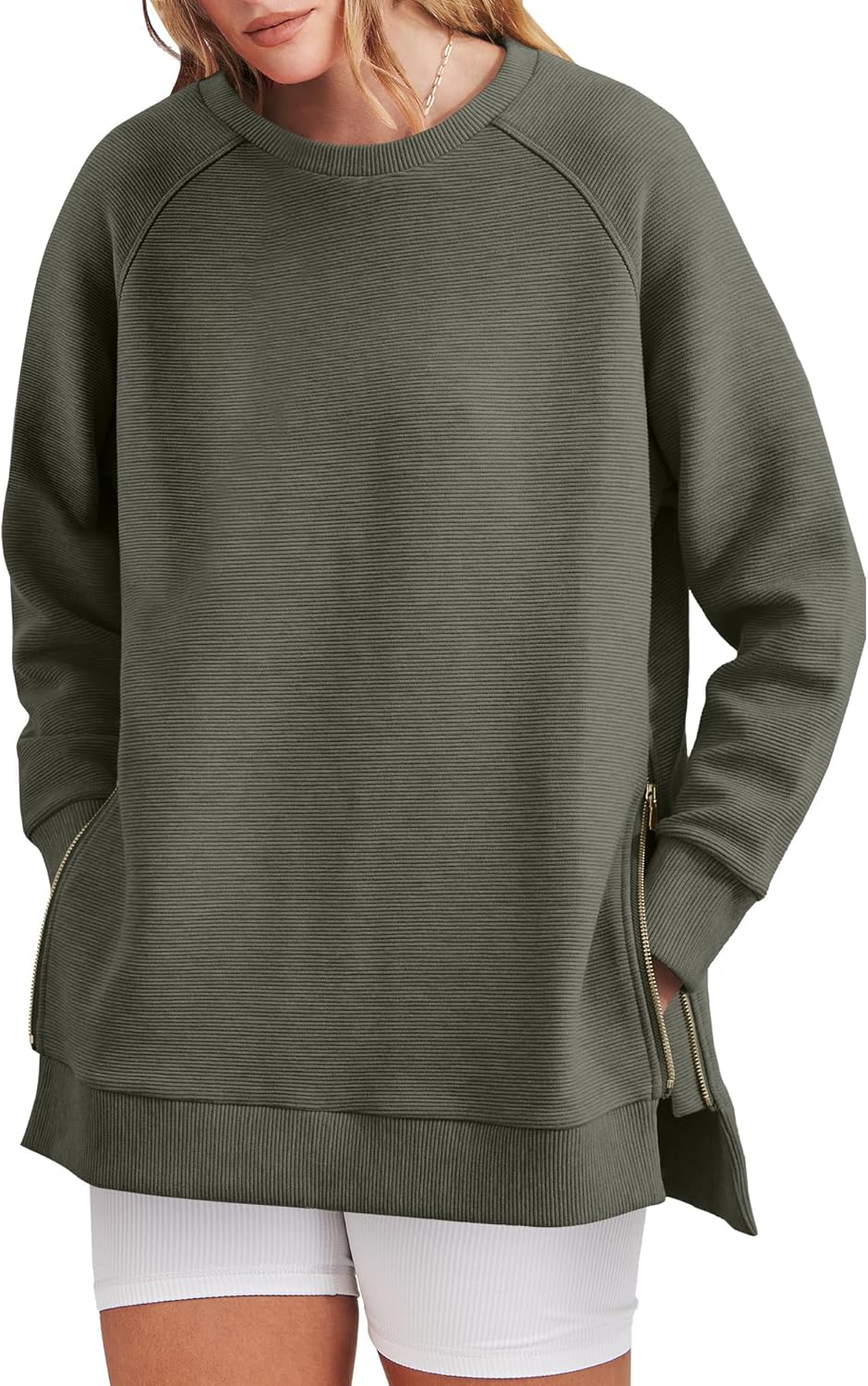 Women's Side Zipper Oversized Sweatshirt (Buy 2 Get Free Shipping)