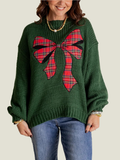 Women's Plaid Bow Sweater (Buy 2, Get Free Shipping)