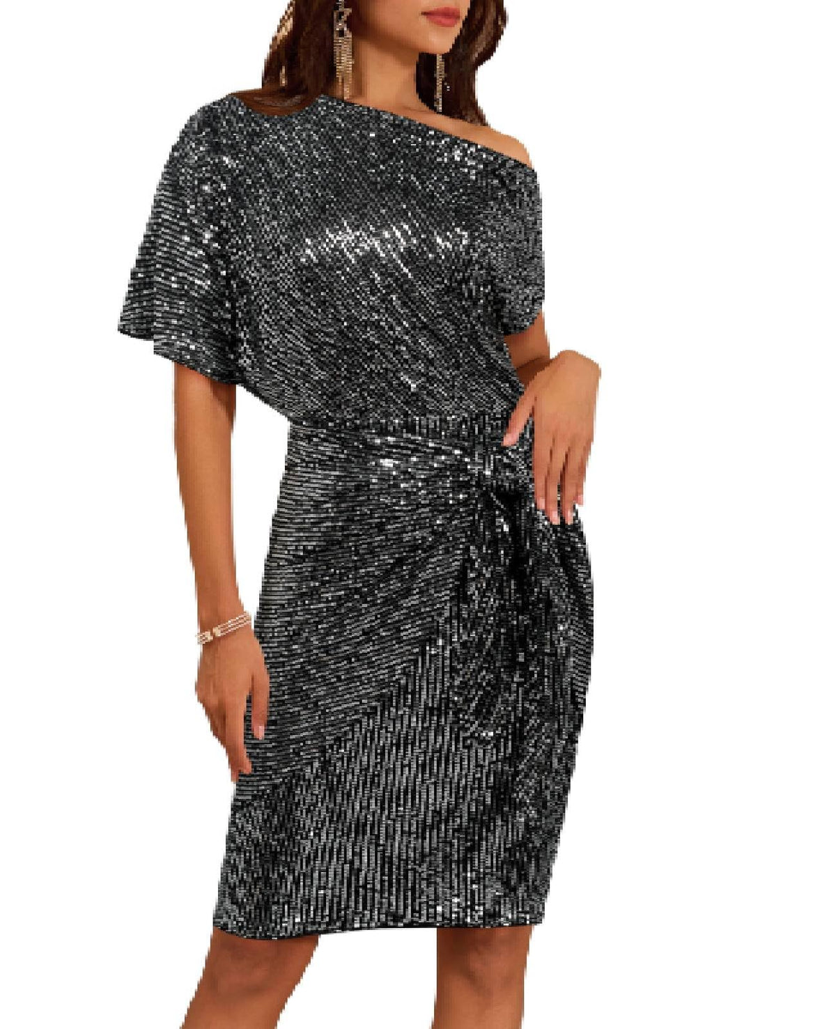 Women's Off-Shoulder Sequin Bodycon Dress (Buy 2, Get Free Shipping)