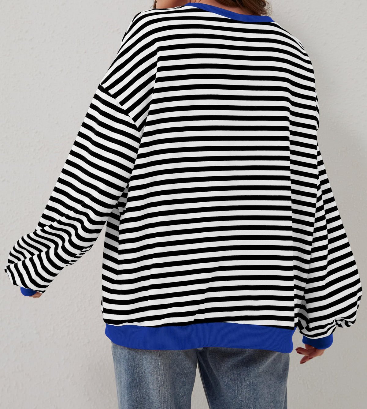Women's Oversized Striped Long Sleeve Pullover (Buy 2 Get Free Shipping)