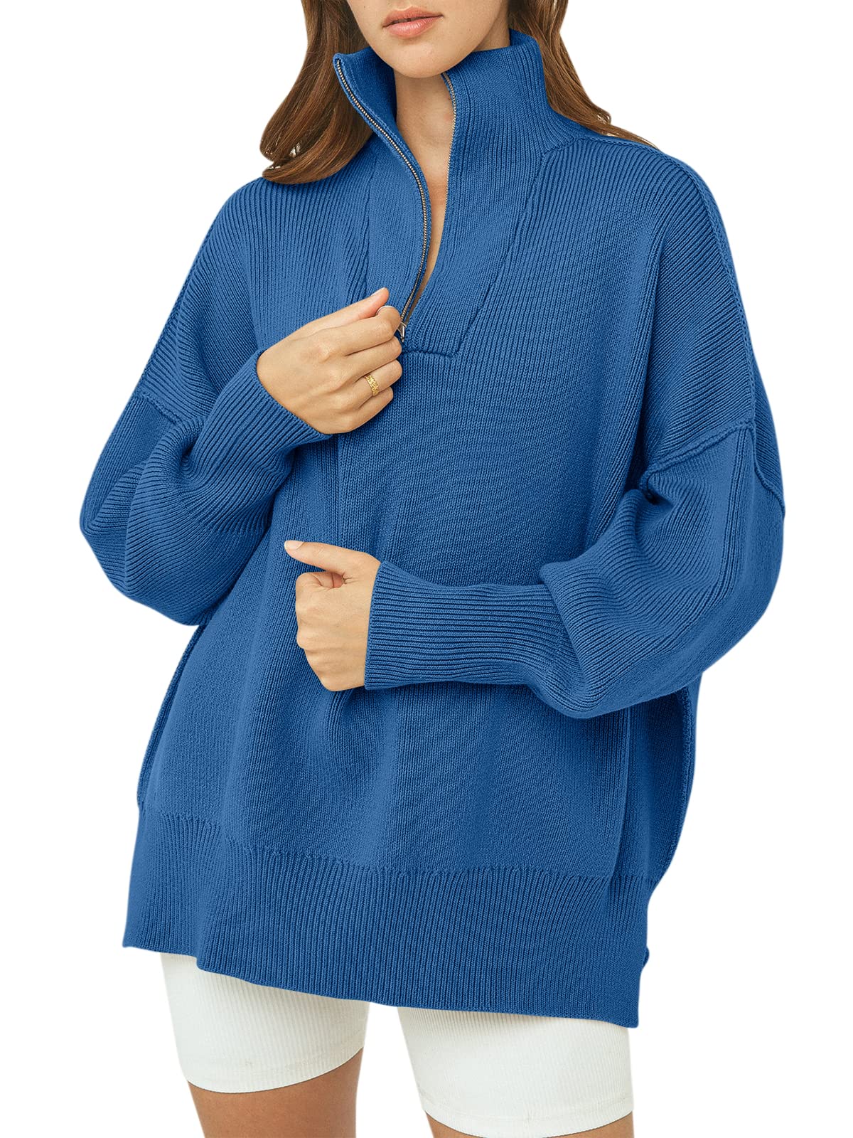 Women's Oversized Quarter Zip Pullover Sweater (Buy 2, Get Free Shipping)