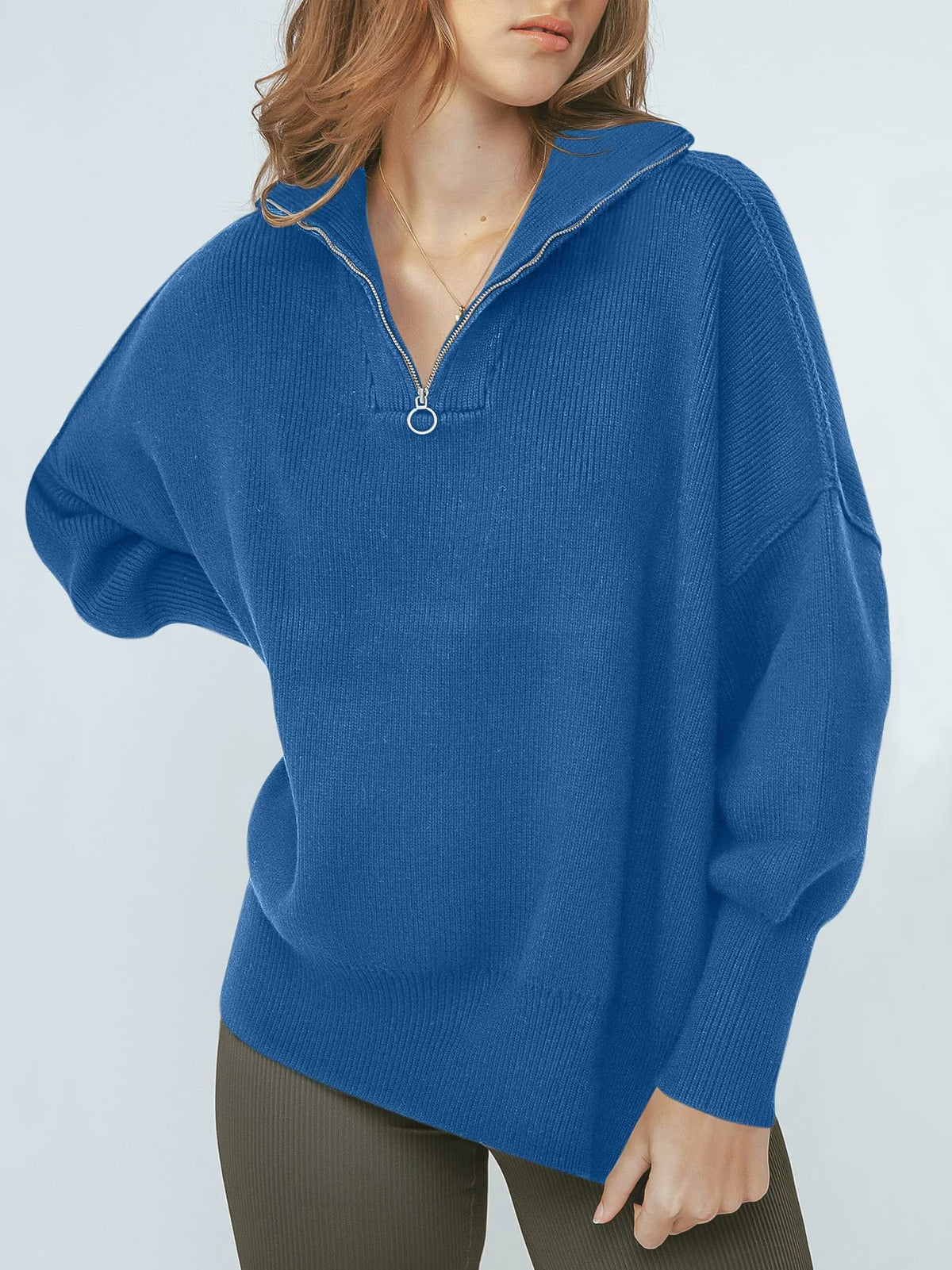 Women's Oversized Quarter Zip Pullover Sweater (Buy 2, Get Free Shipping)