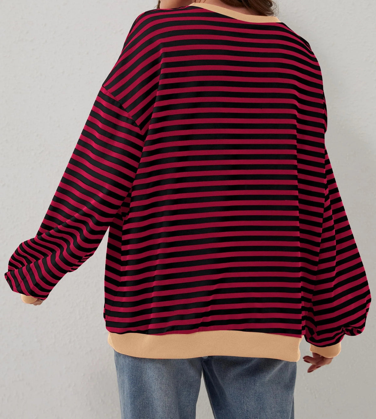 Women's Oversized Striped Long Sleeve Pullover (Buy 2 Get Free Shipping)