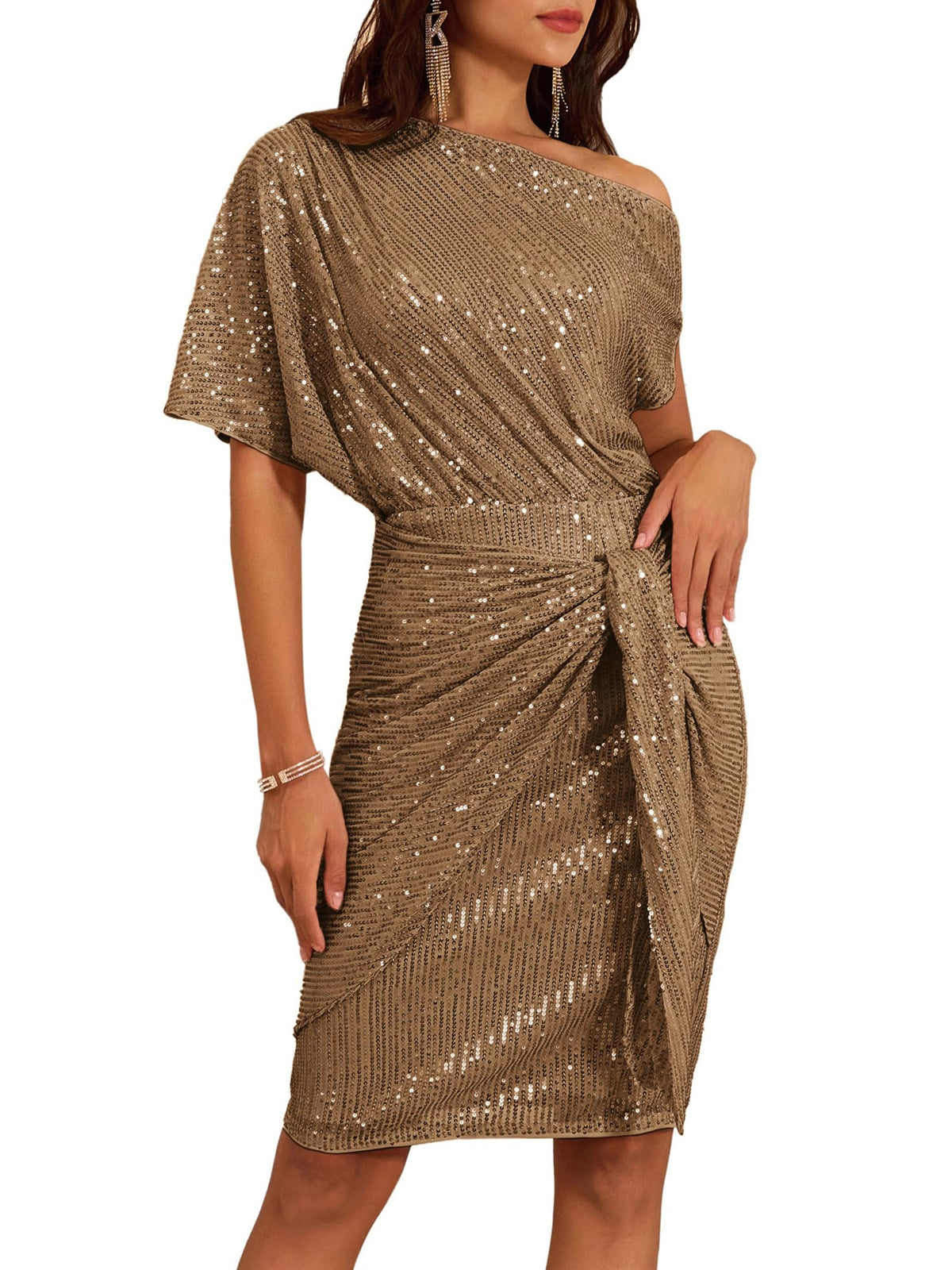 Women's Off-Shoulder Sequin Bodycon Dress (Buy 2, Get Free Shipping)