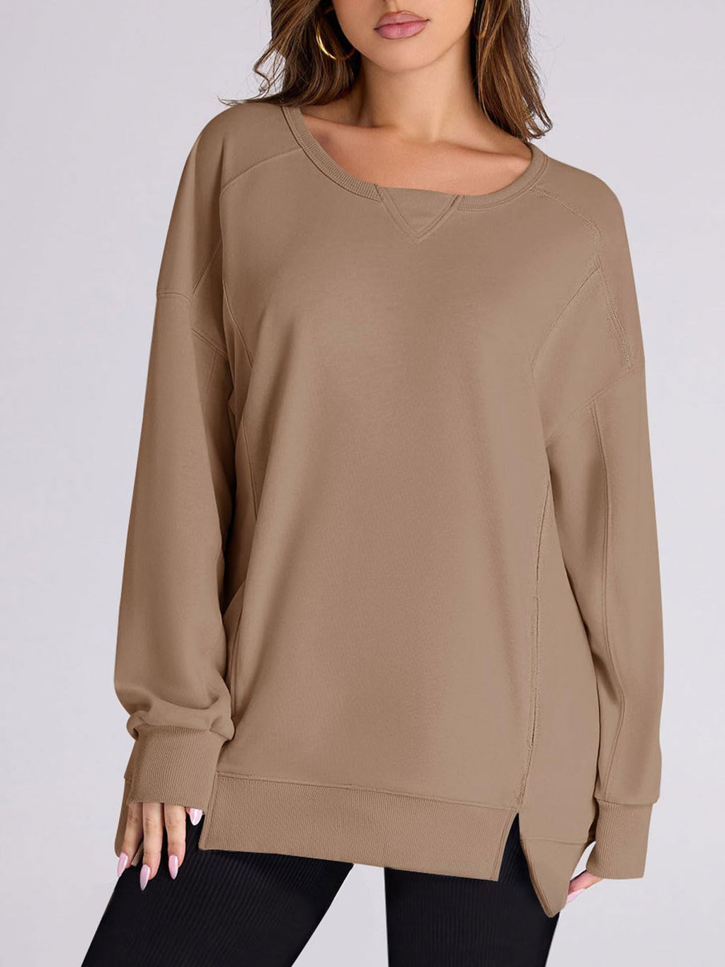 Women's High-Low Side Slit Pullover Sweatshirt with Pockets (Buy 2, Get Free Shipping)