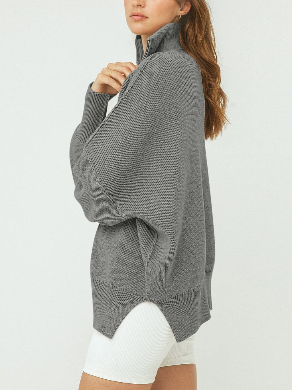 Women's Oversized Quarter Zip Pullover Sweater (Buy 2, Get Free Shipping)