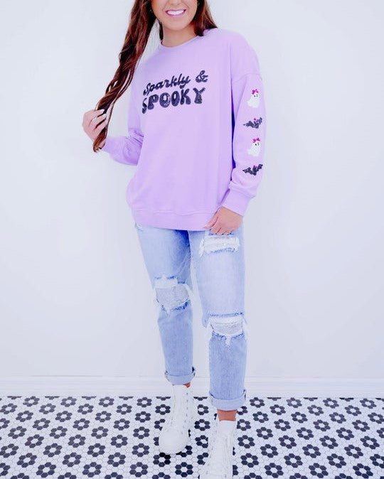Women's Sparkly & Spooky Sequin Sweatshirt (Buy 2 Get Free Shipping)