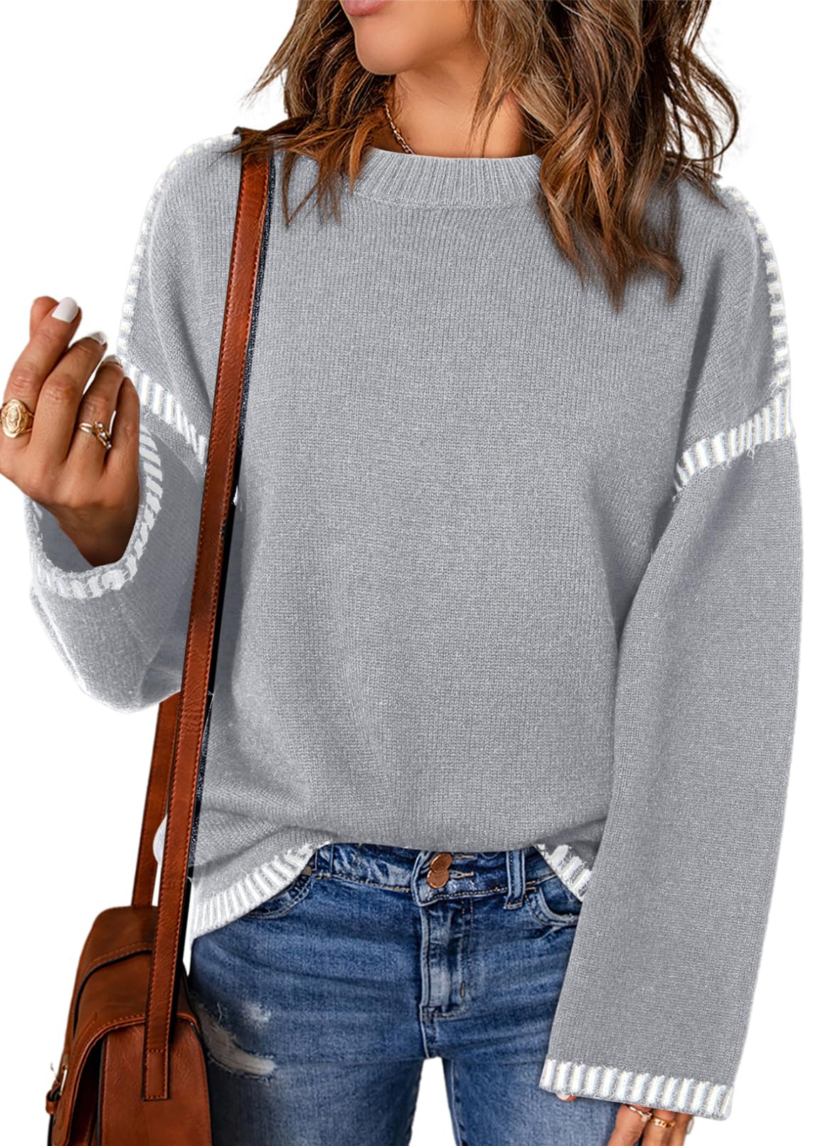 Women's Contrast Cable Knit Pullover Sweater (Buy 2, Get Free Shipping)
