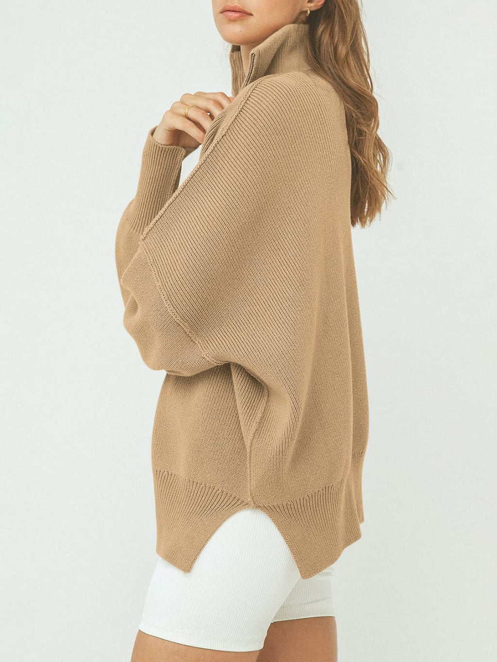 Women's Oversized Quarter Zip Pullover Sweater (Buy 2, Get Free Shipping)