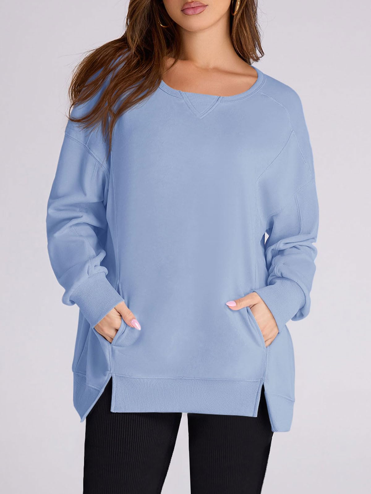 Women's High-Low Side Slit Pullover Sweatshirt with Pockets (Buy 2, Get Free Shipping)