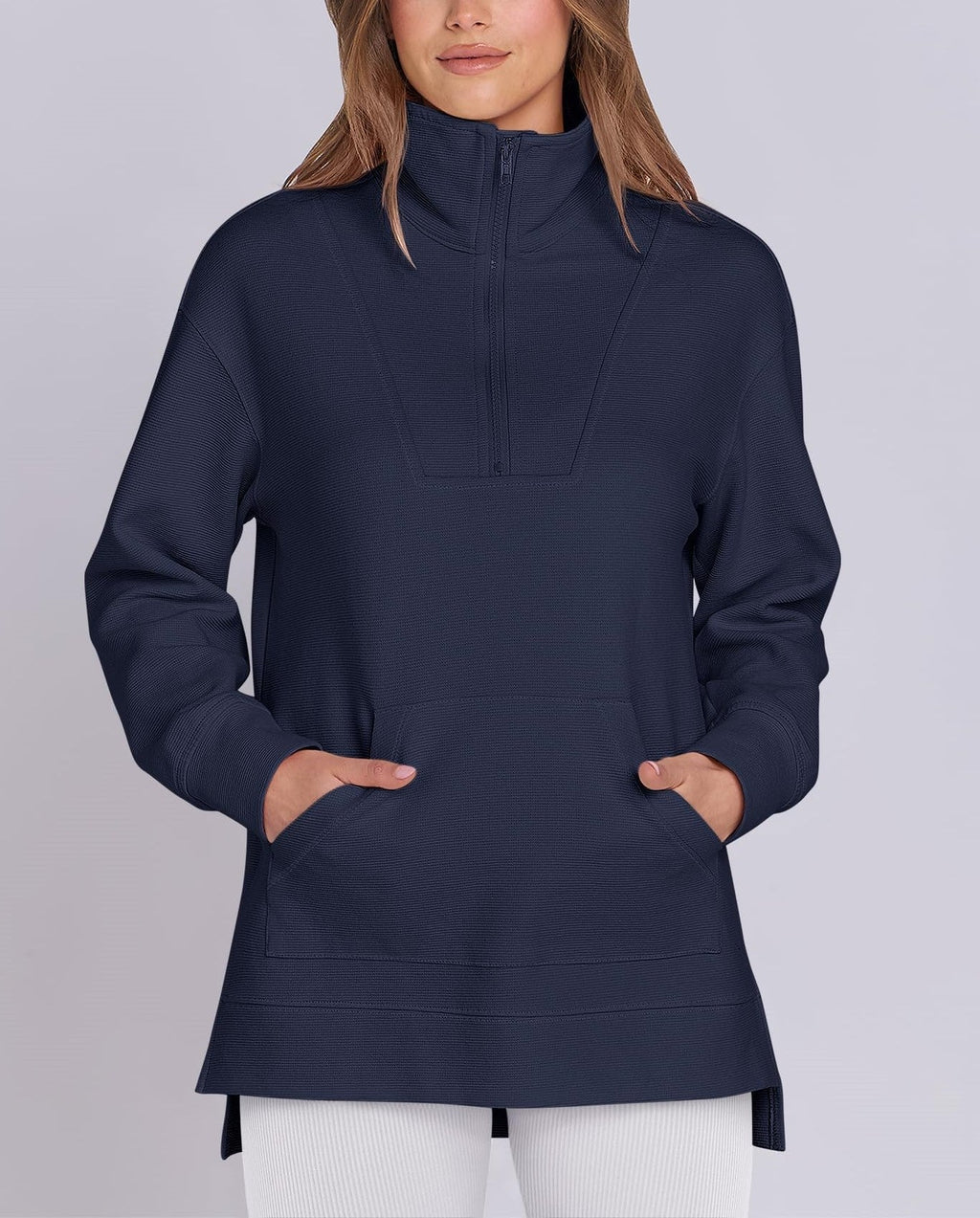 Women's Quarter Zip Oversized Knit Pullover (Buy 2, Get Free Shipping)