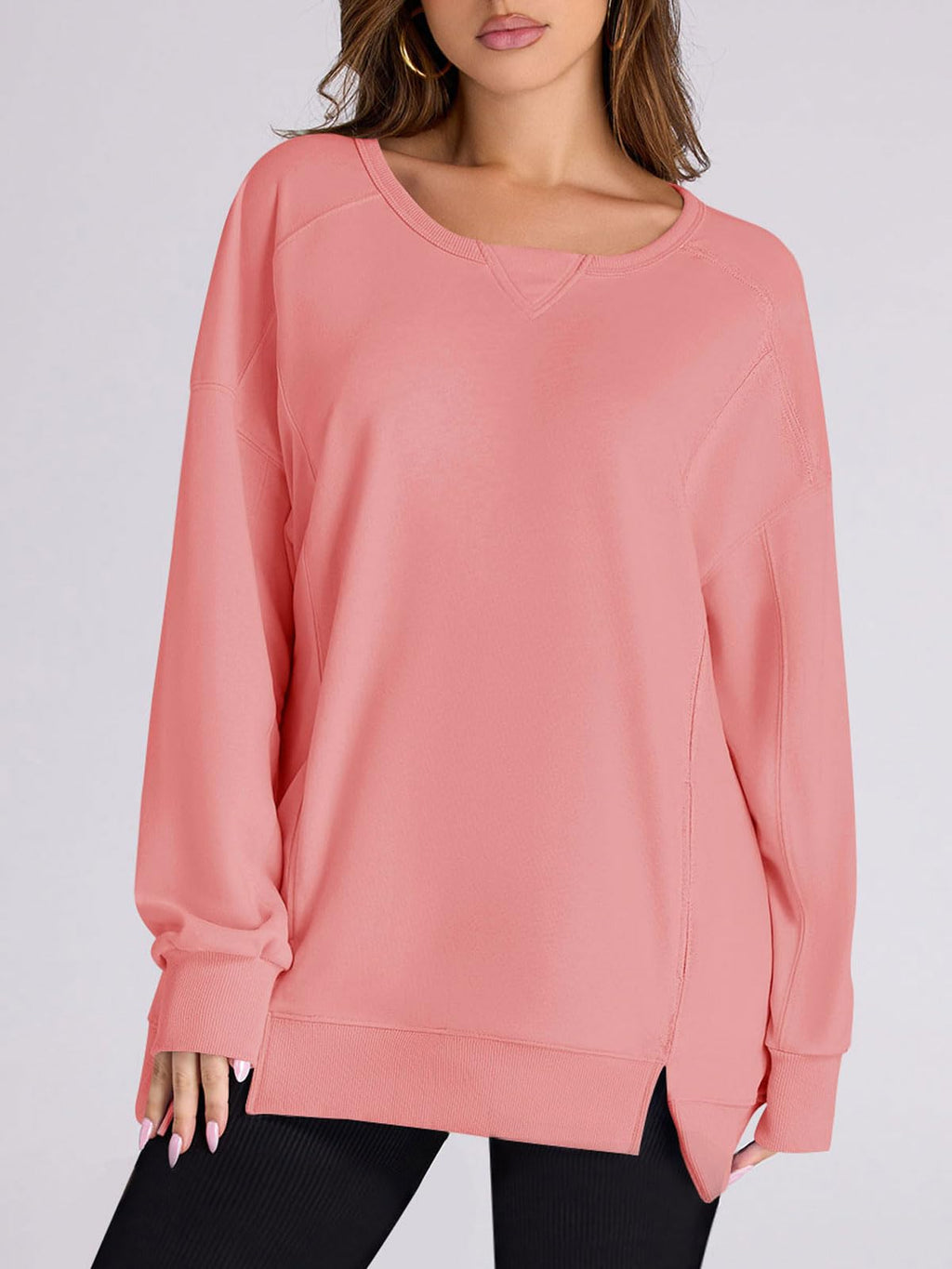 Women's High-Low Side Slit Pullover Sweatshirt with Pockets (Buy 2, Get Free Shipping)
