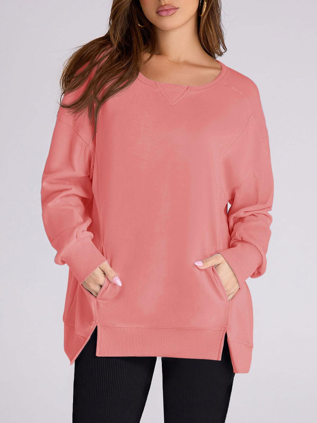 Women's High-Low Side Slit Pullover Sweatshirt with Pockets (Buy 2, Get Free Shipping)
