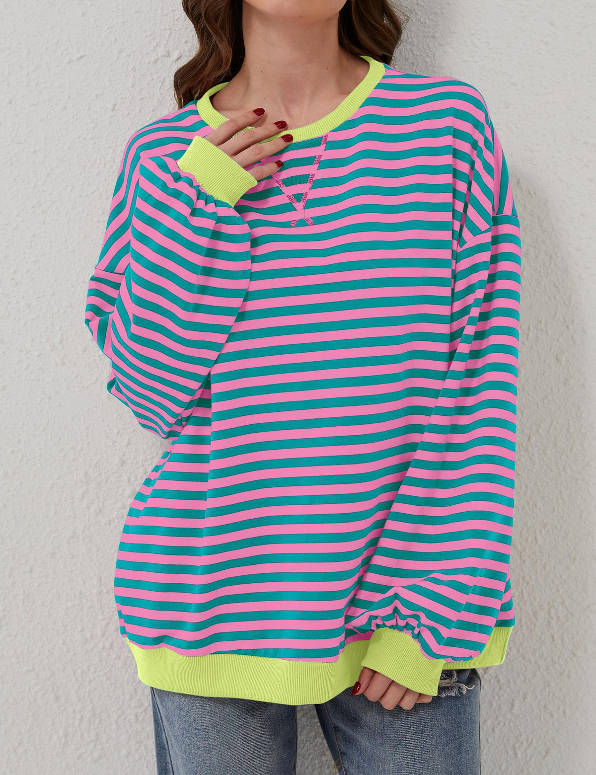 Women's Oversized Striped Long Sleeve Pullover (Buy 2 Get Free Shipping)