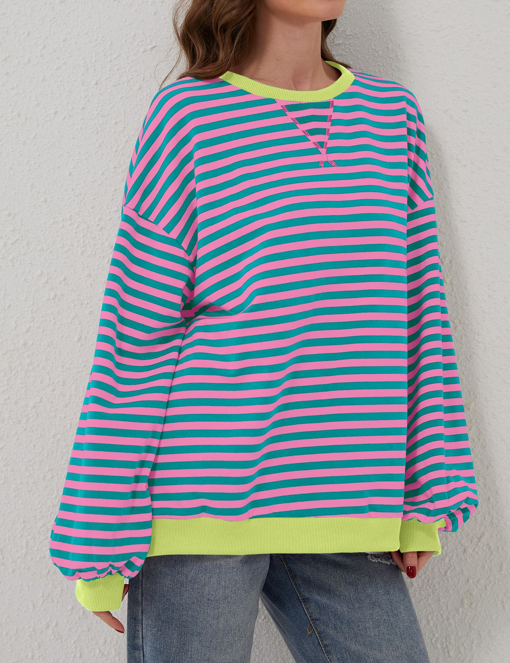 Women's Oversized Striped Long Sleeve Pullover (Buy 2 Get Free Shipping)