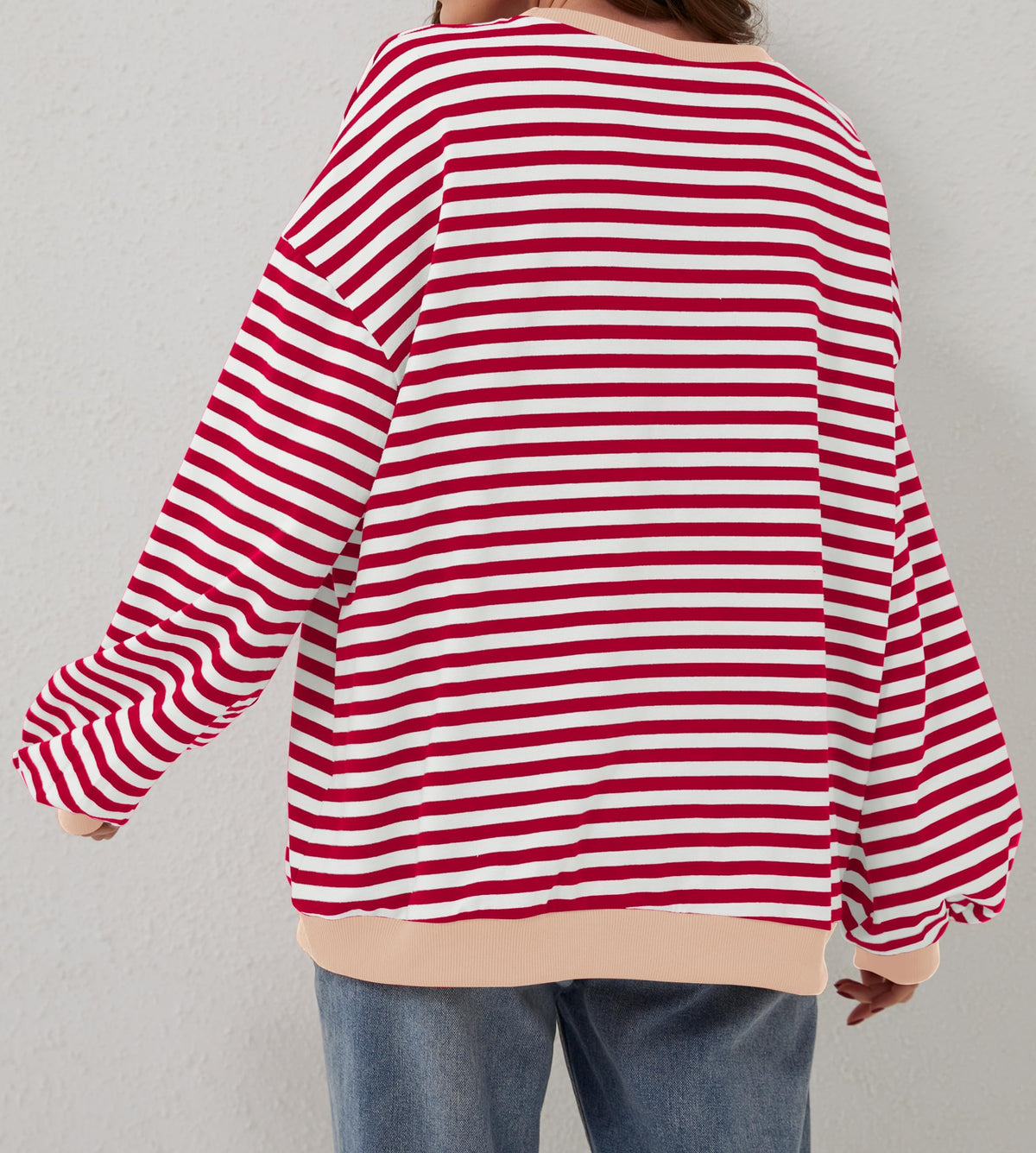 Women's Oversized Striped Long Sleeve Pullover (Buy 2 Get Free Shipping)