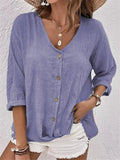 Rosalinda - Summer Linen Button-Down Blouse