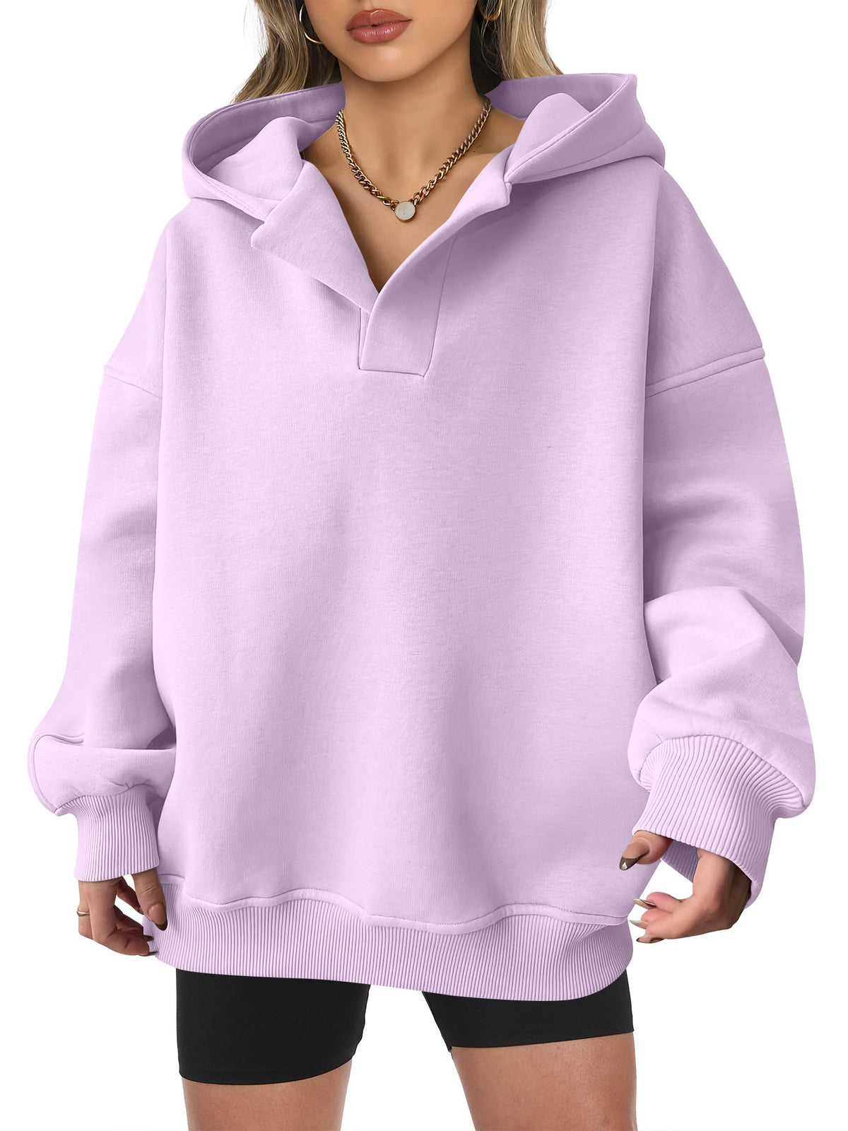 Women's Oversized V-Neck Hooded Pullover (Buy 2 Get Free Shipping)
