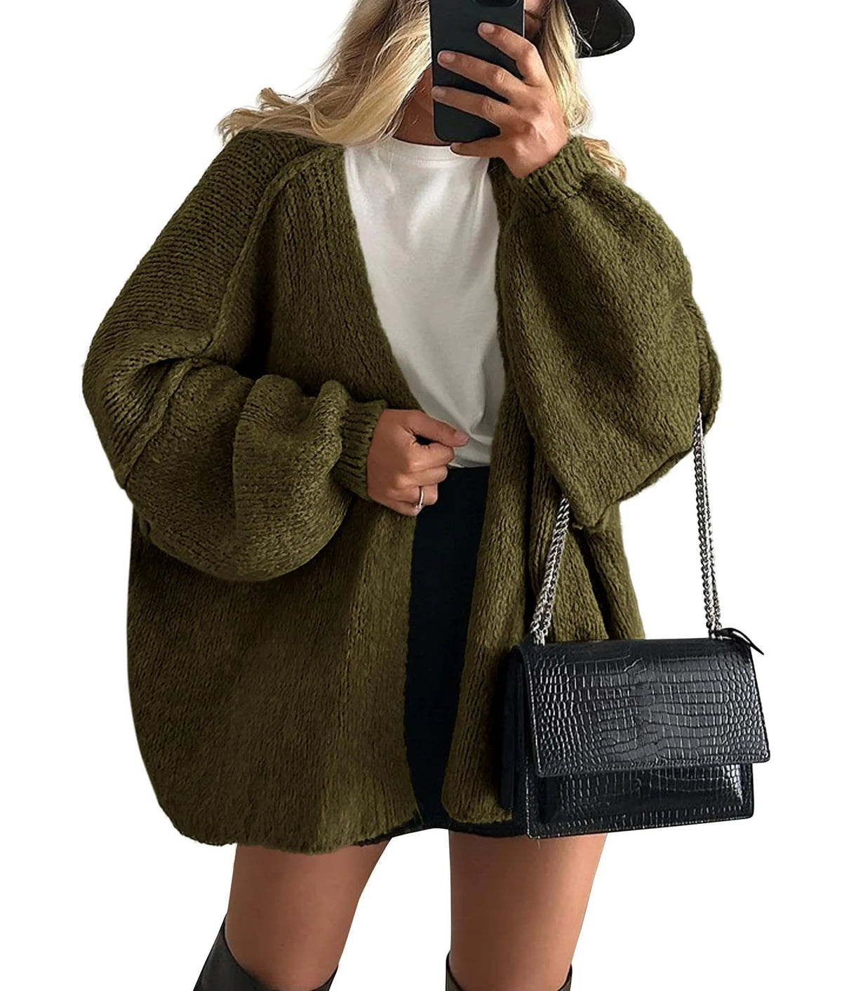 Women's Oversized Lantern Sleeve Sweater Cardigan (Free Shipping on Orders of 2+)