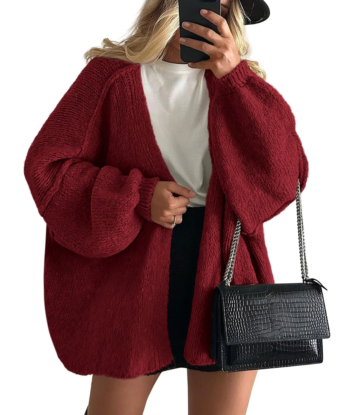 Women's Oversized Lantern Sleeve Sweater Cardigan (Free Shipping on Orders of 2+)