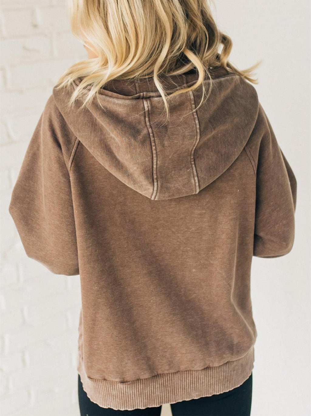 Women's 3/4 Zip Acid Washed Hoodie (Buy 2, Get Free Shipping)